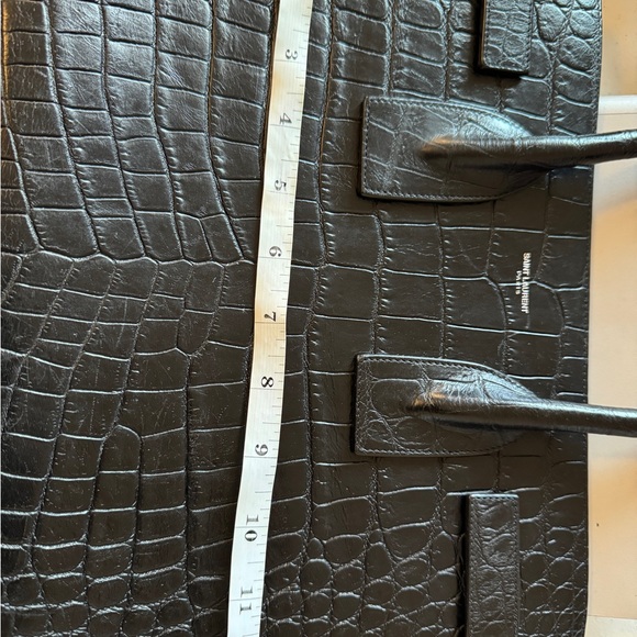 RARE Black YSL Saint Laurent Croc Sac De Jour Small Tote Bag. Fits Everything - Picture 11 of 13